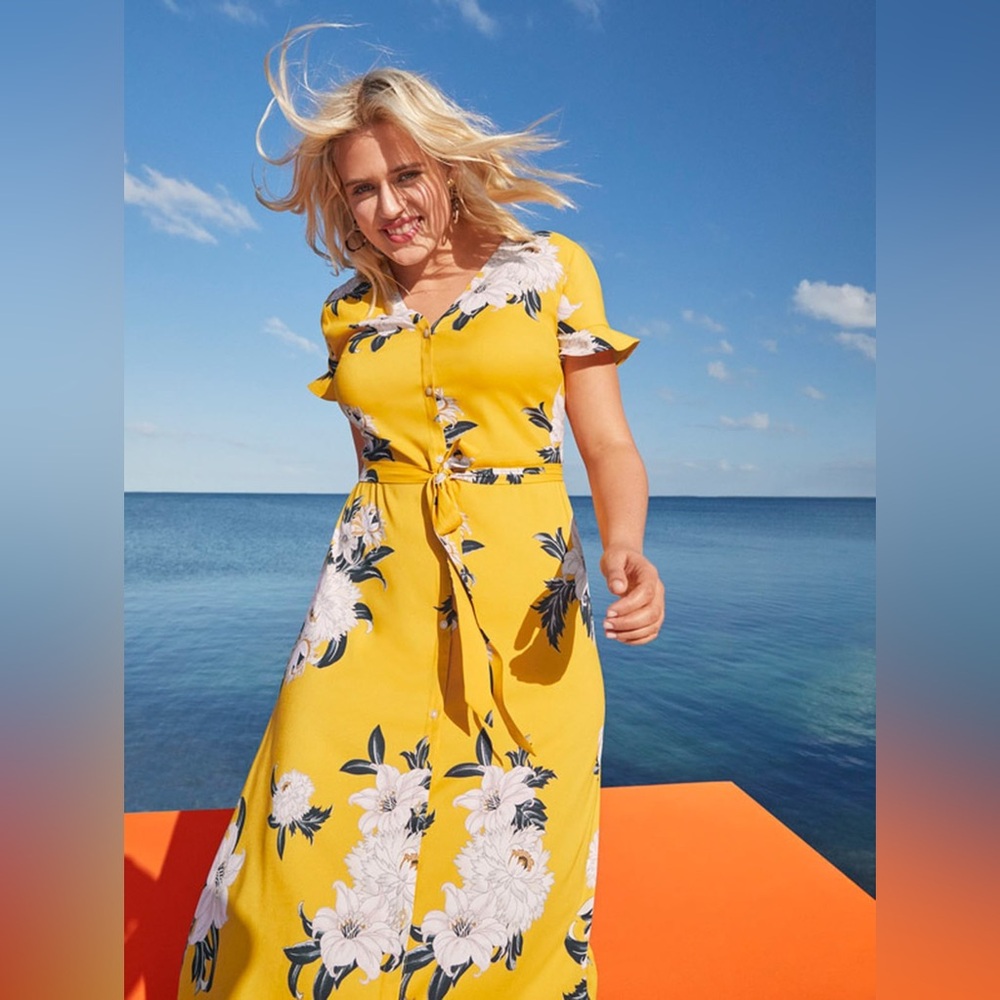 LOFT MULTI COLOR FLORAL PETITE FLARE DRESS SIZE 8P